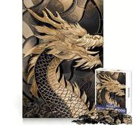 Majesté du Dragon Royal Puzzle de 1000 pièces pour Adolescents Stimule la mémoire Évasion apaisante Assemblage Surprise chaleureuse (38x52cm)