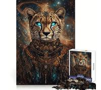 Majesté du Guépard Céleste Puzzle de 1000 pièces pour Adolescents Stimule Le Cerveau,paisible et Amusant Assemblage Solide Cadeau de Noël idéal (38x26cm)