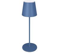 Majestic AGATA Lampe de table LED sans fil rechargeable, longue durée de vie, variateur tactile, lumière chaude et naturelle, pour intérieur et extérieur IP54, H37 cm, bleu pastel