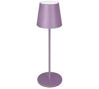 Majestic AGATA Lampe de table LED sans fil rechargeable, longue durée de vie, variateur tactile, lumière chaude et naturelle, pour intérieur et extérieur IP54, H37 cm, LILLA PASTELLO