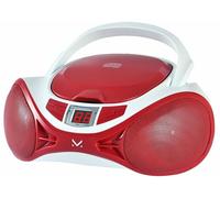 Majestic AH 1262R AX - Boom Box Portable avec Lecteur CD, entrée AUX-in, Double possibilité d'alimentation (câble Inclus, Piles Non incluses) BlancRouge