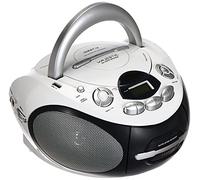 Majestic AH 2387R MP3 USB - Box Portable avec Lecteur CD/MP3, entrée USB, enregistreur Cassette et Prise Casque, Blanc