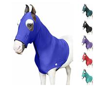 Majestic Ally Cagoule Cheval en Lycra Extensible avec Fermeture éclair (Grande, Bleu Roi)