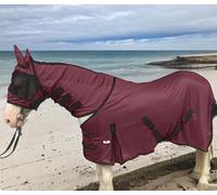 Majestic Ally Drap anti-mouches pour cheval avec cache-cou et masque de tête, respirant, protection contre les UV et les morsures, sangles de corps réglables, accessoire d'embarquement ou de