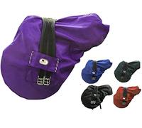 Majestic Ally Housse de Selle Anglaise imperméable en Nylon doublée de Polaire - Plusieurs Couleurs (Violet)