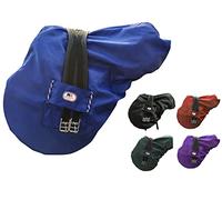 Majestic Ally Housse de Selle Anglaise imperméable en Nylon doublée Polaire - Plusieurs Couleurs (Bleu Roi)