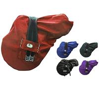 Majestic Ally Housse de Selle Anglaise imperméable en Nylon doublée Polaire - Plusieurs Couleurs (Rouge)
