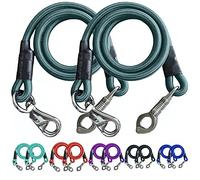 Majestic Ally Lot de 2 attaches de remorque élastiques pour transport de chevaux avec bouton-pression panique et taureau - 91,4 cm (vert chasseur)