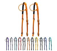 Majestic Ally Lot de 2 casques coulissants rembourrés en nylon pour chevaux - Plusieurs couleurs (orange, plein)