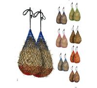 Majestic Ally Lot de 2 Filets à Foin à Alimentation Lente de 106,7 cm pour Chevaux, Petits Trous Solides de 5,1 x 5,1 cm, Corde en Nylon à Suspendre, mangeoire de Voyage réglable pour remorque et