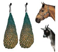 Majestic Ally Lot de 2 filets à foin à alimentation lente pour chevaux et bétail Vert chasseur 3,8 x 3,8 cm 101,6 cm