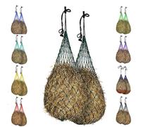 Majestic Ally Lot de 2 filets à foin, longueur : 137,2 cm, trous : 7,6 x 7,6 cm pour chevaux (vert chasseur)