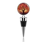 Majestic Automne Tree Bouchon de bouteille de vin réutilisable en alliage de zinc pour fête, mariage, bar