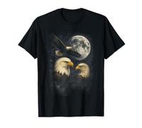 Majestic Bald Eagles Pleine Lune Art Patriotique américain T-Shirt