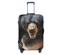 Majestic Bear Housse de protection élastique pour valise de voyage Motif imprimé anti-rayures, Noir , M
