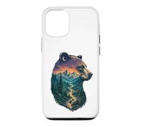Majestic Bear Mountain River Wildlife Randonneurs Double Exposition Coque pour iPhone 12/12 Pro
