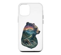 Majestic Bear Mountain River Wildlife Randonneurs Double Exposition Coque pour iPhone 12/12 Pro