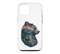 Majestic Bear Mountain River Wildlife Randonneurs Double Exposition Coque pour iPhone 12/12 Pro