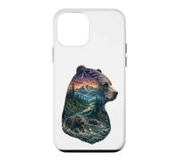 Majestic Bear Mountain River Wildlife Randonneurs Double Exposition Coque pour iPhone 12 Mini