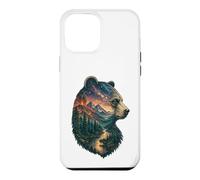 Majestic Bear Mountain River Wildlife Randonneurs Double Exposition Coque pour iPhone 12 Pro Max
