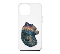 Majestic Bear Mountain River Wildlife Randonneurs Double Exposition Coque pour iPhone 12 Pro Max