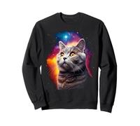 Majestic British Shorthair Chat dans l'espace pour Enfants et Adultes Sweatshirt