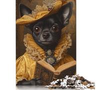 Majestic Chihuahua in Yellow and Gold Renaissance Chihuahua Poster Puzzle 1000 Pièces Educa Jouet en Bois Divertissement Créatif De l'art De La Décoration Jeu Éducatif Challenge Toy pour Adultes Et