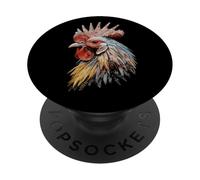 Majestic Coq Plumes Tribal Élevage de Poulet PopSockets PopGrip Adhésif