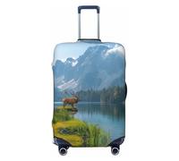 Majestic Deer Mountain Lake Housses de bagages de voyage élastiques pour valises de 45,7 à 81,6 cm, Noir, CH