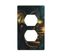 Majestic Dragon Lecture de livres Couvercle d'interrupteur décoratif 1 gang Plaque murale pour cuisine salle de bain Taille 7 x 11,4 cm