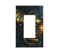 Majestic Dragon Lecture Livres Interrupteur Plaque Murale Plaque Frontale Unique Rocker 1 Gang Décorateur Prise de courant Couvertures pour Maison Cuisine Salle de Bain Décor