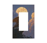 Majestic Dragon pleine lune fantaisie art plaque murale plaque frontale simple bascule 1 gang décoratif prise de courant pour la maison, la cuisine, la salle de bain