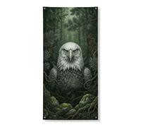Majestic Eagle Bannière décorative pour porte de style forêt inspirée de la nature, décoration d'intérieur et d'extérieur pour festival d'automne 91,4 x 183 cm