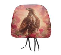 Majestic Eagle Lot de 2 housses élastiques et confortables pour appuie-tête de voiture avec cœurs rouges et roses - Compatibles avec la plupart des voitures, camionnettes, SUV, camions, accessoires de