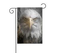 Majestic Eagle Street Building Drapeau de jardin vertical double face 30 x 45 cm Décoration extérieure