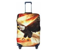 Majestic Eagles Soar Above The Banner Housse de protection élastique pour valise de voyage Motif imprimé anti-rayures, Noir , XL