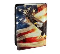 Majestic Eagles Soar Above The Banner - Porte-passeport imprimé en cuir synthétique pour homme et femme - 16,5 cm, Noir , Taille unique