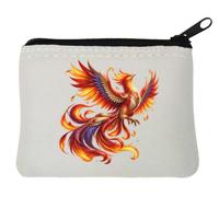 Majestic Fiery Phoenix Spreading its Wings Porte-monnaie en néoprène Blanc 10 x 11 cm