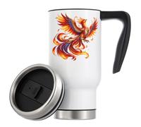 Majestic Fiery Phoenix Spreading its Wings Tasse à café isotherme de voyage isotherme 480 ml Blanc
