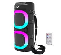 Majestic Fire 9 - Haut-Parleur Bluetooth, 3 Effets de lumière LED, entrées USB/microSD/AUX-in/MIC, Batterie Rechargeable, Fonction TWS, télécommande, poignée et bandoulière de Transport