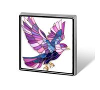 Majestic Flying Bird in Purple Lavender Broches & épingles carrées légères pour vêtements, châle, chapeau