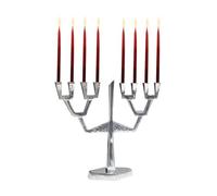 Majestic Giftware Bougies Hanoukka en aluminium plaqué nickel - Argent (MN10092) | Compatible avec les bougies standard de Hanoucca | Qualité durable et durable | Menorah Hanukkah - 24,1 cm de haut