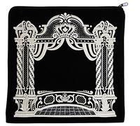 Majestic Giftware Motif Broderie Double Pilier Pierres, Noir/Argent, 41,9 x 40,6 cm