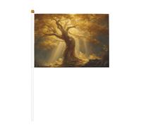 Majestic Golden Tree Lot de 10 petits drapeaux mystiques sur bâton pour fête, activités d'équipe, défilés, décoration de vacances