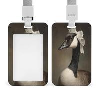 Majestic Goose Porte-badge rétractable avec nœud en ruban satiné Blanc