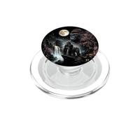 Majestic Gorilla Under Full Moon Japonais Sakura Waterfall PopSockets PopGrip pour MagSafe
