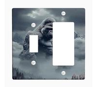 Majestic Gorilles Plaque de protection pour interrupteur monochrome Décoration de la maison en thermoplastique Taille standard