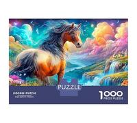 Majestic Horse par Fantasy Waterfall Puzzle De 1000 Pièces pour Adultes Et Enfants À Partir De 12 Ans Bon Cheval Jeu De Défi Et De Jeu d'esprit 70x50cm/1000pcs