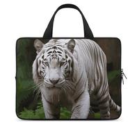 Majestic Housse pour ordinateur portable de 15 pouces ultra fine et étanche avec dragonne Motif tigre du Bengale Blanc