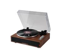Majestic Julian Tourne-Disque Vinyle 33/45/78 Tours, tête Audio-Technique, Bluetooth in/Out, Haut-parleurs intégrés 200 W PMPO, Bras réglable, Sortie Optique coaxiale RCA, AUX, Bois